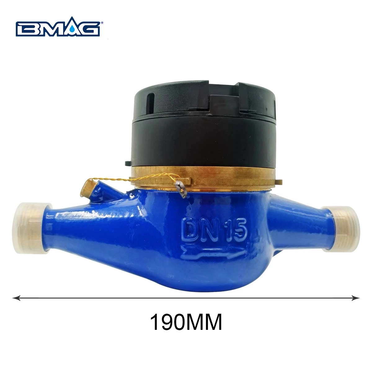 BMAG Brass multi jet water meter 15mm with 190mm length (2)