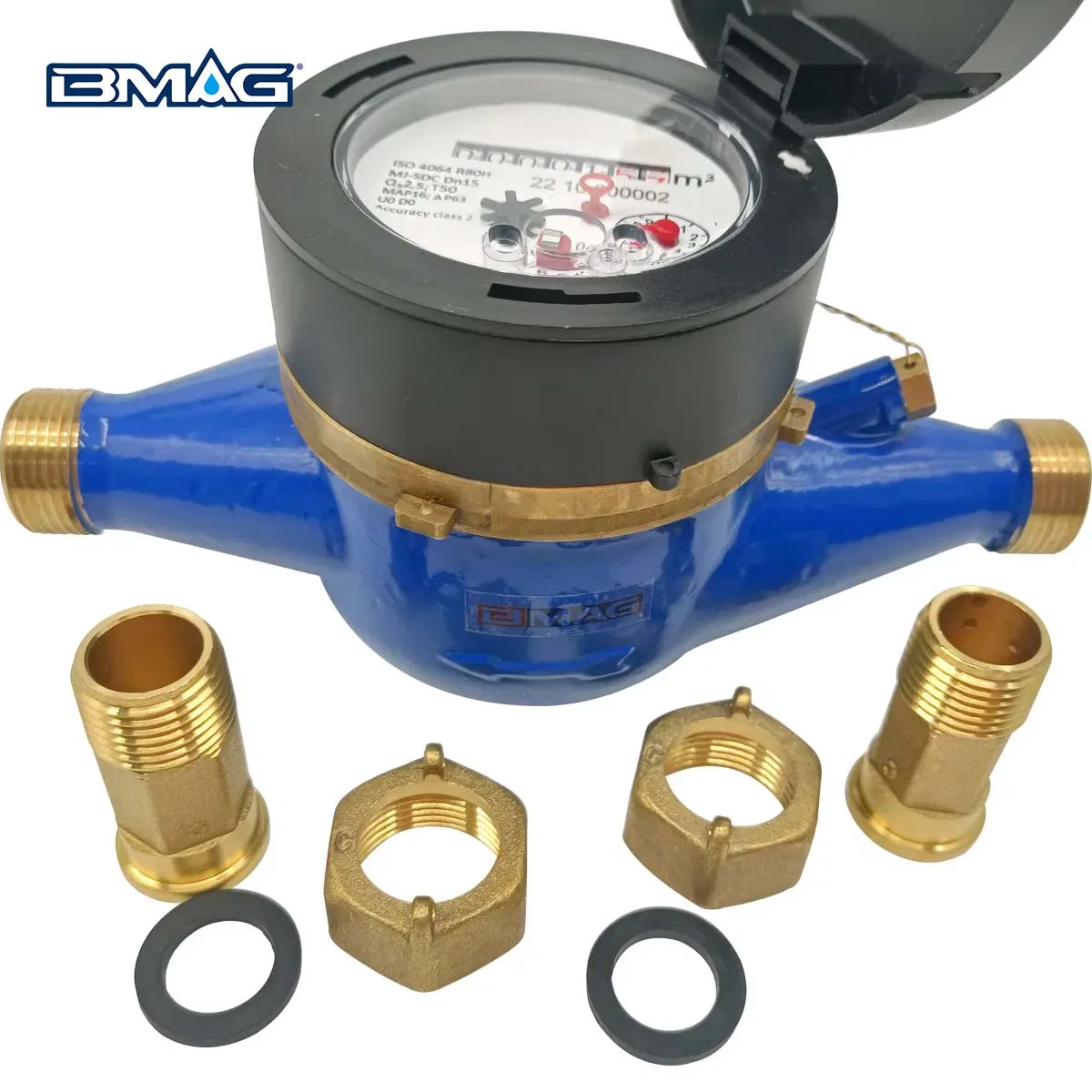 BMAG Brass multi jet water meter 15mm with 190mm length (7)