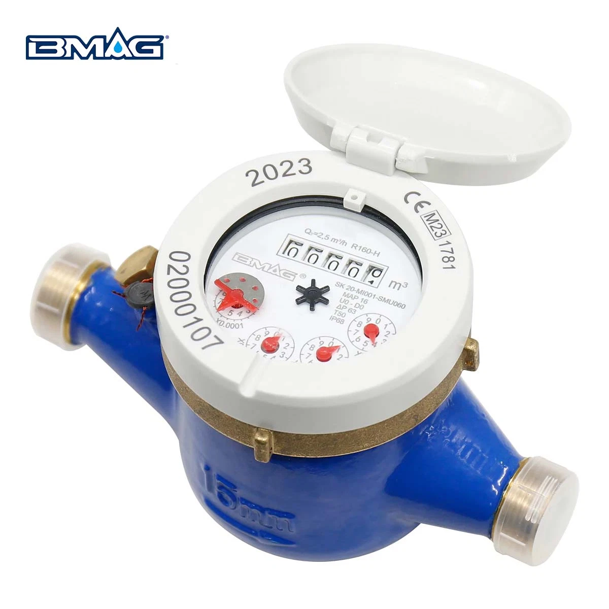 BMAG MTW Brass Multi Jet Water Meter 360° Roating IP68