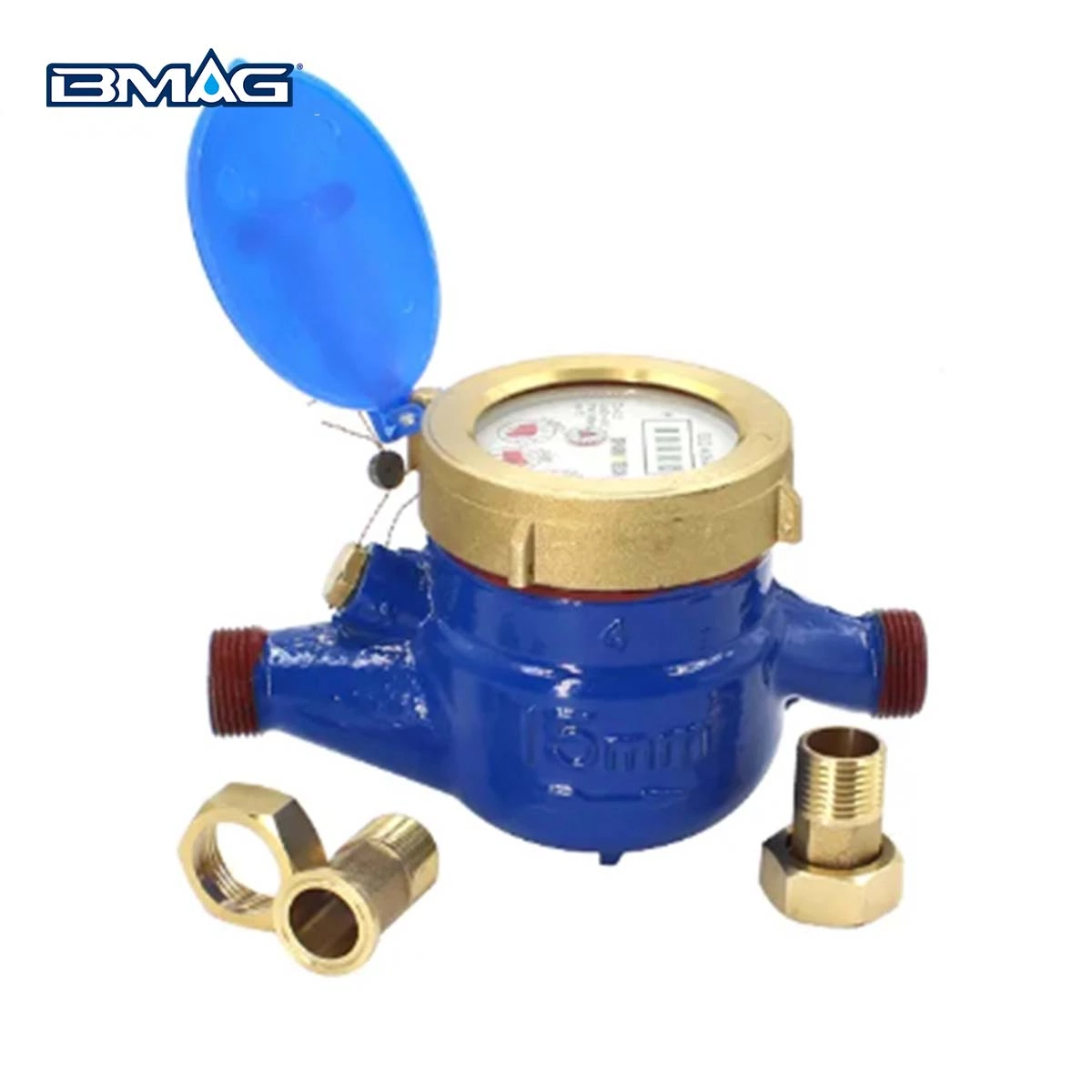 BMAG MJ-SDC-E cast iron Class B multi jet water meter with brass cover (3)