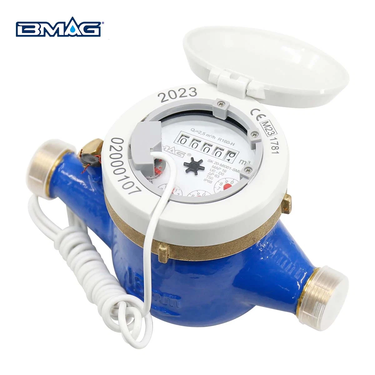 BMAG MTW Brass multi jet water meter 360° roating IP68 with pulse output (6)1