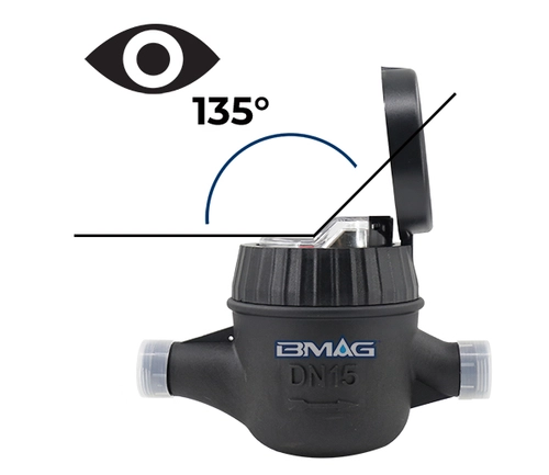 Water Meter with 45° Inclined Dial