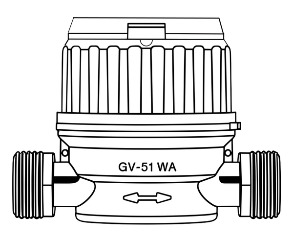 Nylon Water Meter with 360° Rotating Security Seal Ring Drawing
