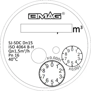 ISO 4064 Single Jet Water Meter Dial BMAG