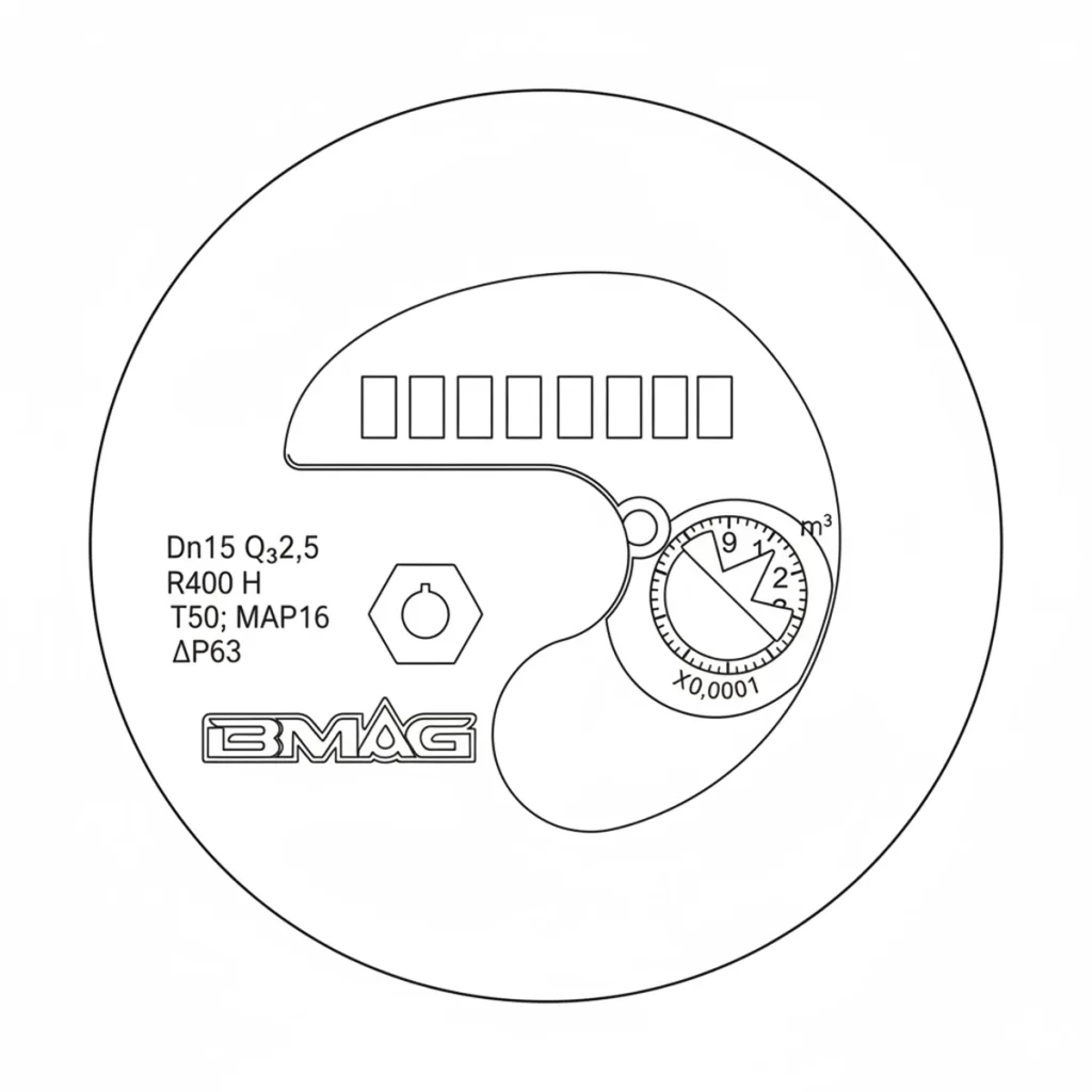 R400 Volumetric Water Meter LHC-P Dial Plate Design