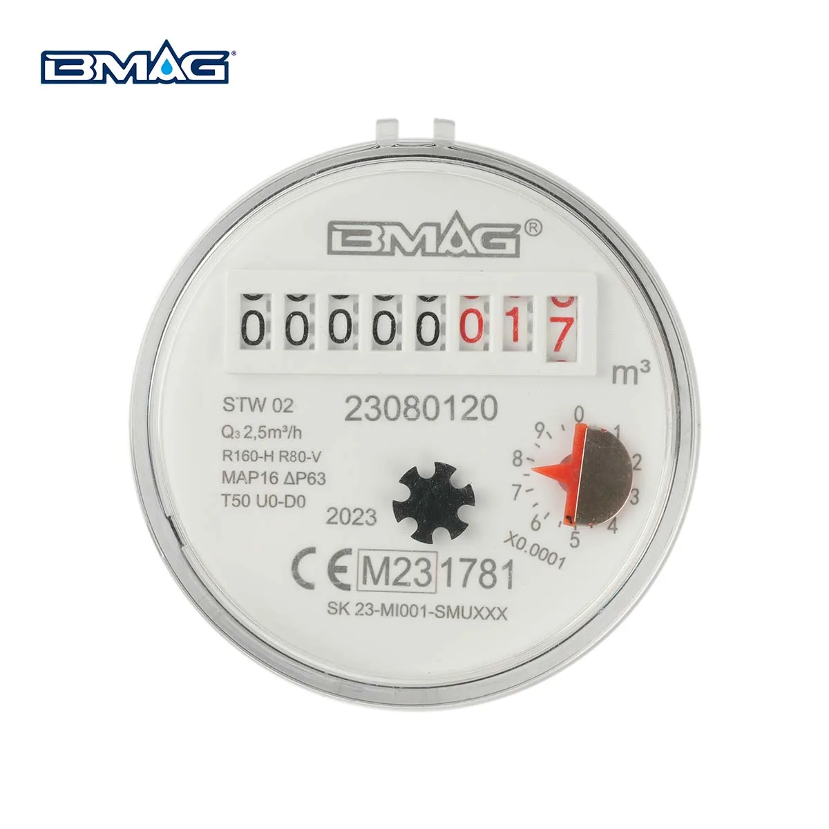 water meter register plastic sealed