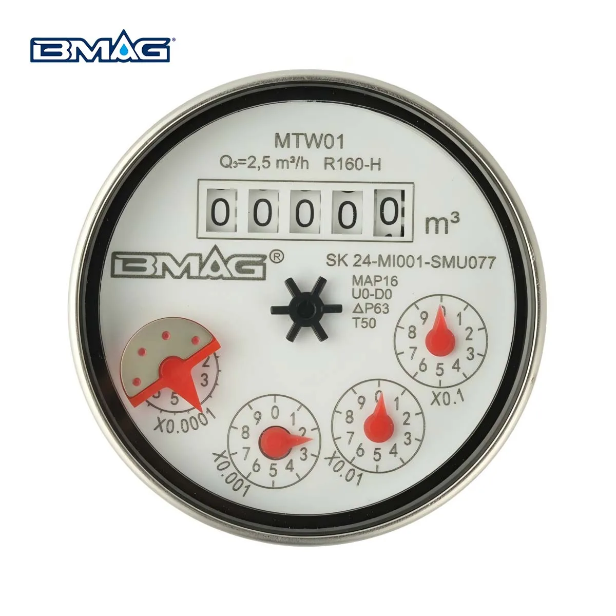 water meter register stainless steel sealed