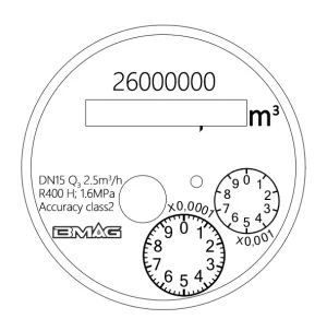 Piston Water Meter DN15 Dial Plate - BMAG Meter