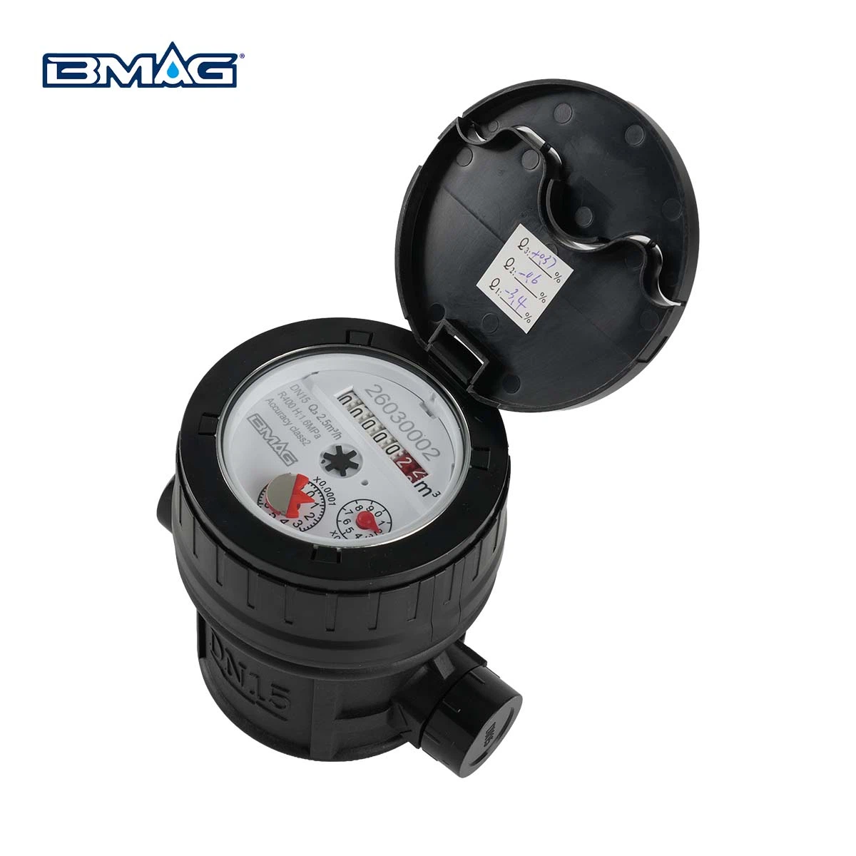 Plastic Piston Type Water Meter DN15 110mm side view- BMAG Meter