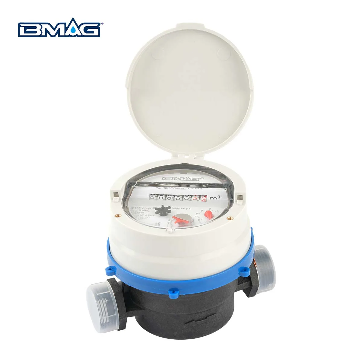 Inclined Dial Single Jet Plastic Water Meter 360 Rotating STW02-P - BMAG Meter1